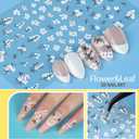 3 x Teenitor 12 Sheets Nail Art Sticker Self-Adhesive, Flower Nail Stickers 5D Embossed Nail Decals, 5 Boxes Nail Glitter Sequins Flakes, Nail Art Design Tools Self Adhesive