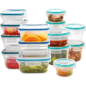 Snapware Plastic Total Solutions (14-Pack, Mixed Sizes) Food Storage Containers Set, Airtight & Leakproof Plastic Locking BPA-Free Lids Tupperware, Freezer Dishwasher Microwave Safe