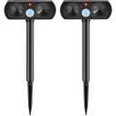 Pack of 2 2025 Ultrasonic Animal Repellent Cat Repellent Outdoor Solar Animal Repeller with Motion Detection Waterproof Deer Repellent Device to Repel Raccoon Rabbit Squirrel Skunk Repellent for Yard