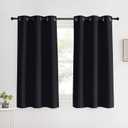 NICETOWN Halloween Living Room Blackout Curtains and Drapes, 4 Panels, 42 inches Wide by 60 inches Long, Black Solid Thermal Insulated Grommet Blackout Drapery Panels for Window