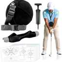 LarFaFa Golf Training Aids Kit, 3-in-1 Swing Training Set with Trainer Grip, Impact Tape for Golf Clubs, Inflatable Golf Training Ball, Pump and Adjustable Lanyard to Improve Swing Habits for Golfers