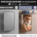 TAILI Shower Mirror Fogless for Shaving with Razor Holder, Anti-Fog with Powerful Suction Wall Mounted for Bathroom, Makeup Shave Mirror for Men & Women, Shatterproof & Removable, Grey