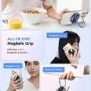 [2025 Newest] SUPERONE for Magsafe Phone Grip for Magnetic Kickstand Compatible with Mag Safe Finger Loop, 4-in-1 Phone Ring Holder Strap for Magnetic iPhone 17/16/15/14/13/12 (Silver)