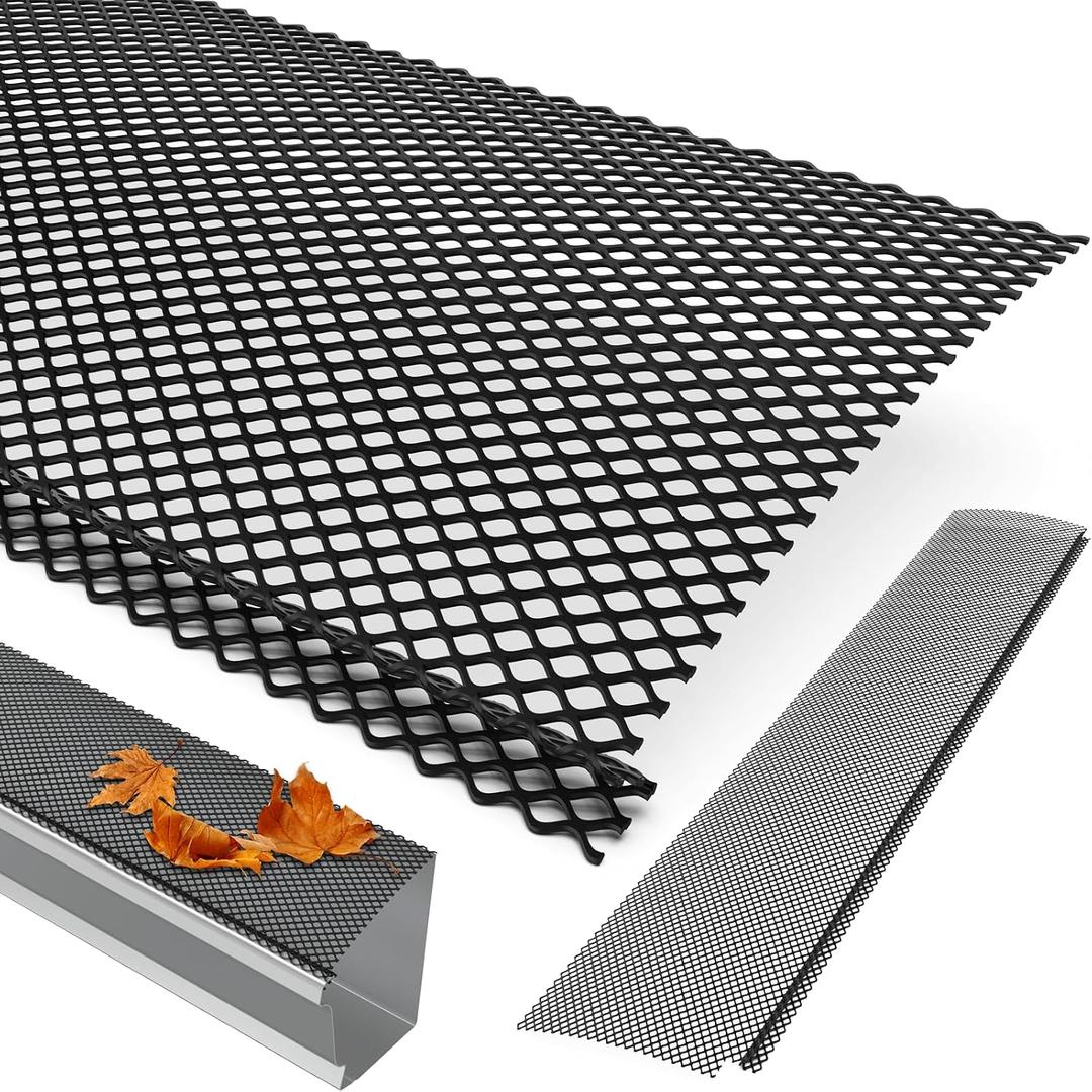 HOTYELL 78 Ft Lock-in Gutter Guard Mesh, 6 Inch Leaf Filter Gutter Covers