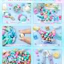124PCS FIVEIZERO Silicone Focal Beads for Keychain Making, Animal Bear, 15mm Round 12mm Lentil & 10mm Rhinestone Beads for Pens, Bracelets & Crafts with Elastic Cord & Scissors