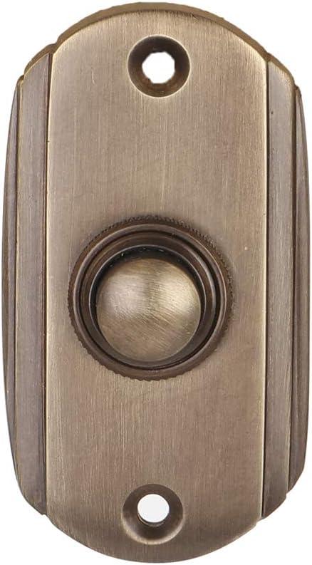 Brass Bell Push Button Vintage Decorative Push Doorbell with Easy Installation (1, Antique Brass)