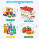 Set of 8 Clear Plastic Storage Bins, 4 Large and 4 Small Stackable Storage Containers for Pantry Organization and Kitchen Storage Bins,Home Edit and Cabinet Organizers