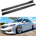 78-3/4" Universal Car Side Skirt 200CM Extension Rocker Panel Body Kit Lip Splitters, Carbon Fiber