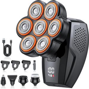 Head Shavers for Bald Men, 7D Electric Razor 10000 RPM High-Speed Mens Head Shaver, LED Display & IPX8 Waterproof for Wet/Dry Use, Fast Rechargeable Shaving Grooming Kit