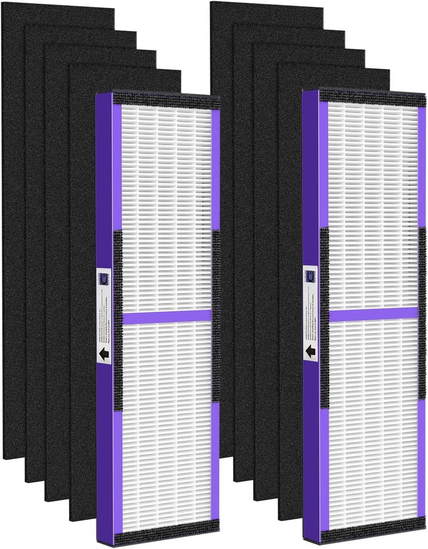 FLT5250PT Air Purifier Replacement Filter C with Pet CARE Treatment for G-Guardian AC5250PT, AC5000E, AC5300B, AC5350W, AC5350B, CDAP5500 2 Purple Pet Care HEPA with 8 Carbon Pre-Filters