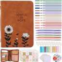 Leather Bible Cover Case with Durable Handle Quilted, Bible Journaling Kit, Bible Study Supplies & Christian Gift for Women and Teens