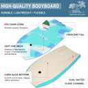 Bodyboard, Lightweight Body Board for Beach, Fit Kids and Adults | EPS Core and HDPE Slick Bottom, Coiled Wrist Leash, 41 inch