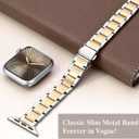 wipalor Metal Stainless Steel Band Fit iPhone Watch Bands for Women 42mm 41mm 40mm 38mm, Thin Slim iWatch Bands for Women Cute Band for Apple Watch Bands Series 11 10 9 SE 8 7 6 5 4 3-Silver/Gold