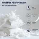 20x20 Down Feather Pillow Inserts Set of 2, 100% Organic Cotton Bedding Throw Pillow Inserts Firm Large Lumbar Pillows in Bed Decorative Pillows for Couch