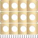 Hotop 12 Pcs 1 1/8 Inch Opening Bluebird Metal House Hole Guard Portal Bird House Protect Bird Room Guard Copper Portal with Opening for Eastern Bluebird Rooms Sparrow Houses(Gold)