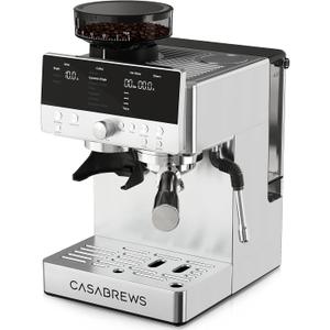 CASABREWS MARENZA Semi-Auto Espresso Coffee Machine with Built-in Grinder, Professional Coffee Maker with Milk Frother Steam Wand, Barista-Quality Cappuccino Latte Machine with LCD Display