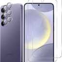 BIGFACE Galaxy S24 Tempered Glass Screen Protector + Camera Lens Protector [ 2 + 2 Pack ][Case Friendly] [Anti-Scratch] [Ultrasonic Fingerprint Unlock] Clear HD Protective Film for Samsung Galaxy S24 (Transparent)