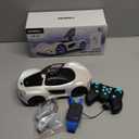 SIMREX Gesture Sensing Remote Control Car with Charging Dock - 360 Rotate Drift RC Stunt Car Toy, 40 Min Playtime, Dual Control, Spray Mist & LED Lights, Birthday Gift for Kids Boys GirlsWhite