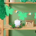 Winlyn 4 Pcs St. Patrick's Candle Ring Lucky Shamrock Candle Wreath Rings Green Clover and Berry Wreaths 9.5" for Spring Irish St. Patrick's Day Wedding Kitchen Cabinet Wall Window Front Door Decor