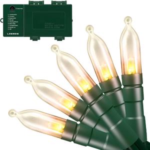 Christmas Lights with Timer Battery Operated String Lights 200 LED 8 Modes String Lights Clear Mini Light Set for Wedding Party Home Garden Wreath, Waterproof, Warm White