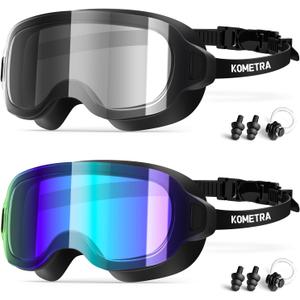 2 Pack Youth Swim Goggles, Women Frameless Fashion Anti Fog Swimming Goggles for Teens Adult Wide View UV Protection