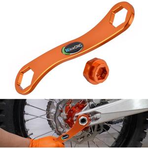 NICECNC Orange Universal Axle Wrench Spanner Compatible with KTM 150 200 250 300 450 500 525 530 1290 EXC/EXCF/XC/XCW/XCF/SX/SXF 1998-2022, Husqvarna FC FE TE TC 125 250 350 450 500,See Fitment