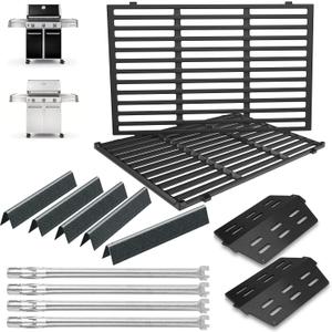 Grill Parts Kit for Weber Genesis 300 310 330 Genesis E330 E310 S310 S330 EP330 S320 E320 Parts for Weber 7621 Flavorizer Bars 17.5", Genesis 7524 Grates 7622 Heat Deflector, 4Pcs 62752 Burner Tube