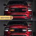 OKLSG LED Grille Light Bars for 2019-2024 Dodge Ram 1500 Laramie Raptor Bumper Marker Lights with Sequential DRL and Turn Signals (Style with Stars)
