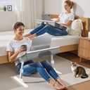 FoldWise 2-in-1 Lap & Bed Desk with Soft Cushions - Adjustable Height & Angle, Foldable Laptop Stand for Bed & Couch - Wrist Rest, iPad Holder, Stopper & Non-Slip Leather - Bed Table for Adults & Kids