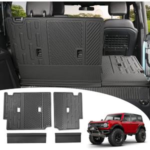 Mabett Rear Seat Back Cover Backrest Protector for Ford Bronco Accessories 2021 2022 2023 2024 with Dog Seat Liner fit Bronco 4-Door (4 Pieces-with Folding Lip NOT for 2 Door)