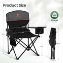 HIGH POINT SPORTS 2 Pack Portable Camping Chair for Adults, Folding Outdoor Camp Chair Lightweight Lawn Chairs Folding Collapsible Chair for Camping, Tailgates, Beach, Black, Support 250 lbs, 25.2"d X 37"w X 39"h