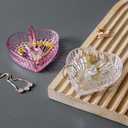 2 x Pink Ring Holder Dish, Heart Shaped Jewelry Holder Dish, Ring Dish Holder Wedding Birthday Gift for Women Girls