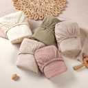 lulumoon Muslin Bassinet Sheets for Baby: Soft Bedside Sleeper Bassinet Fitted Sheets for Boys and Girls, Olive & Cream