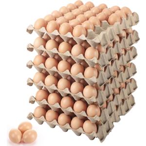 Blueweenly 180 Pcs Paintable Plastic Eggs Brown Fake Eggs to Decorating Painting Color Children DIY Dye Kit for Kids Craft Adornment Basket Fillers Gift(Brown)