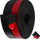 MYFAMIREA Door Weather Stripping 2IN (W) x 10FT (L) Door Draft Stopper Seal Tape Silicone Seal Strip Self Adhesive Shower Sweep Insulation Tape Side Bottom Strip for Sliding Glass Window Gap, Black