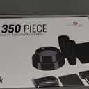 350 Pcs Black Plastic Plates For Party, Black Disposable Plates Set, 50 Of Each 9" Dinner Plate Set, 7" Dessert Plate, Cups, Napkins & Cutlery Plastic Dinnerware Set Exquisite