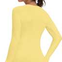 MathCat Workout Seamless Shirts for Women Long-Sleeved Yoga Running Breathable Thumb Holes Tops (Yellow, M)