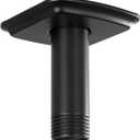 SKOWLL Straight Shower Arm 3 Inch Shower Arm with Flange, Rain Ceiling Shower Head Extension Pipe Replacement, High Pressure & Hard Water Compatible, Matte Black