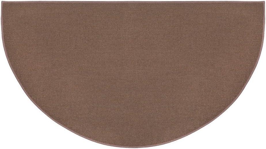Plow & Hearth 27"x48" Half Round Flame Resistant Hearth Rug | Double Layer Fiberglass Fireplace Mat | Protect Home Dcor Hardwood Floor and Carpet from Sparks and Embers Wood Stove (Brown)