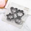 Generic 20-Piece Metal Cookie Cutter Set - Stars, Flowers, Hearts, Circles - Stainless Steel - Silver - Durable - Perfect for Christmas, Easter, Love, Floral Themes