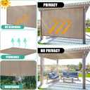 2 Pcs 90% Sun Shade Cloth with Grommets 10' x 12' Pergola Shade Patio Replacement UV Block Privacy Screen Mocha Canopy Porch Cover Enclosure for Outdoor Patio Garden Carport Backyard(Mocha)