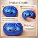 Glitter Dumpling Squishy, Colorful Dumpling Squishes Stress Balls with Steamer, Easter Gifts, Soft Squeeze Decompression Dough for Adults (Blue with Glitter)