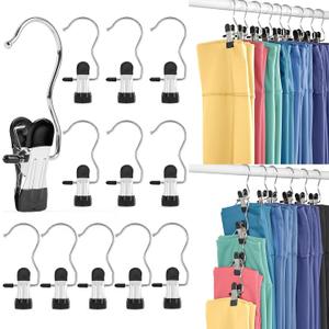 Legging Organizer for Closet, Metal Yoga Pants Hangers 40 Pack Hanging Clips w/Rubber Coated Holds Leggings, Space Saving Hanger Closet Organizers and Storage for Boots Workout Sets, Hat