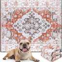 LOOBANI Reusable Pee Pads for Dogs with Pheromones, 2 Pack Super Absorbent Washable Puppy Pee Pads, Waterproof Non-Slip Whelping Pad for Floor Playpen Crate Couch-36 x48 (Red-Orange)