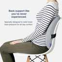 C CUSHION LAB Extra Dense Lumbar Pillow - Patented Ergonomic Multi-Region Firm Back Support for Lower Back Pain Relief - Lumbar Support Cushion with Strap for Office Chair, Car, Sofa, Plane - Black
