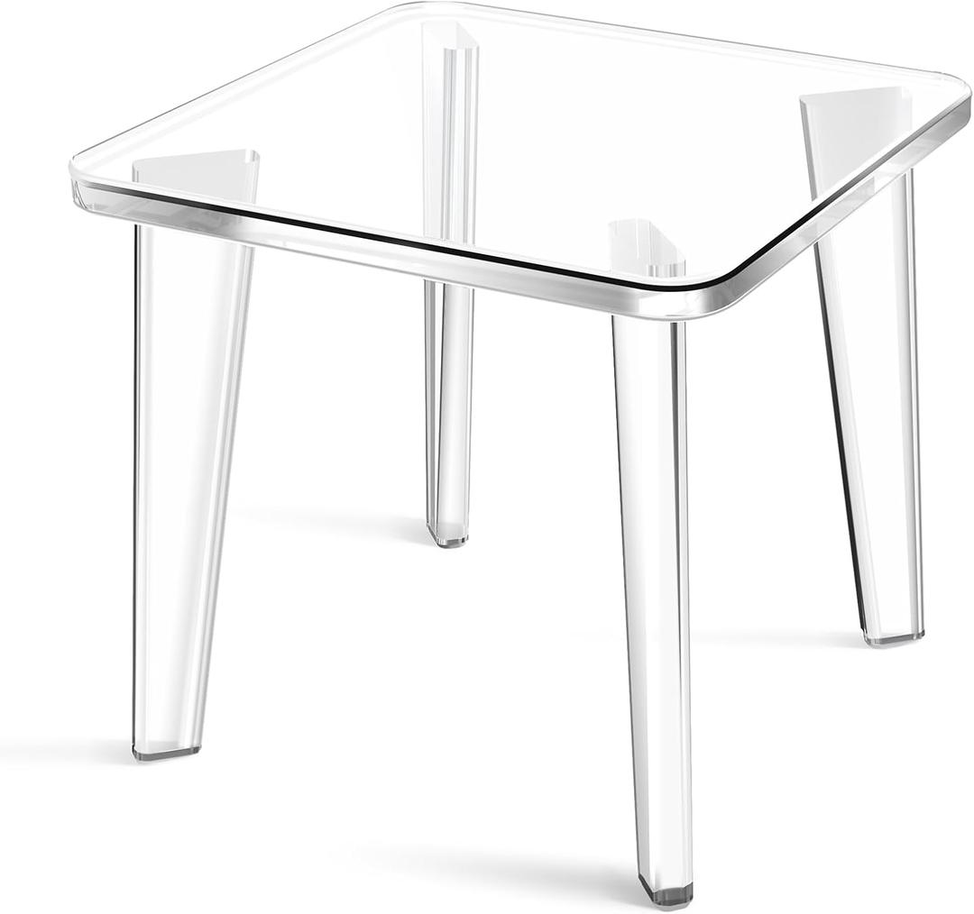 Acrylic Stool,Squre Shower Stools with Non-Slip,12 X 12 X 9.8 in Acrylic Plant Stand for Office Bathroom Living Room,Capacity 200 lbs Acrylic Stool,Squre Shower Stools with Non-Slip,12 X 12 X 9.8 in Acrylic Plant Stand for Office Bathroom Living Room,Capacity 200 lbs