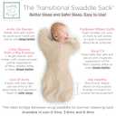 SwaddleDesigns Transitional Swaddle Sack, Arms Up Half-Length Sleeves & Mitten Cuffs, Swaddle for Newborn Transition to Baby Sleep Sack Wearable Blanket, Small, 0-3 Month, 6-14 lb, Heathered Oatmeal