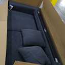 SOFA W / WOOD BASE & 2 PILLOWS - NAVY