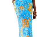 PRETTYGARDEN Women's Floral Bodycon Maxi Dress Summer Beach Sundress Sleeveless Spaghetti Strap Wedding Guest Dress (Blue, M)
