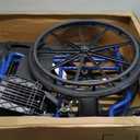 Drive Medical Blue Streak Wheelchair with Flip Back Desk Arms, Swing Away Footrests,FoldingDesk Length Arms, Alloy Steel, 20 Inch Seat